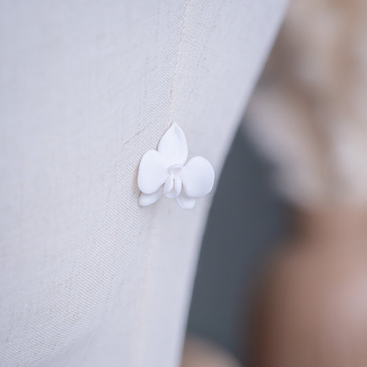 White Orchids Earrings • Modern earrings • Gold filled earrings • Sterling Silver earrings • Summer 2023