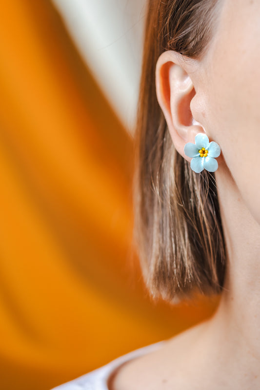 Forget-me-nots Earrings • Modern earrings • Studs earrings • Everyday earrings • Summer 2023