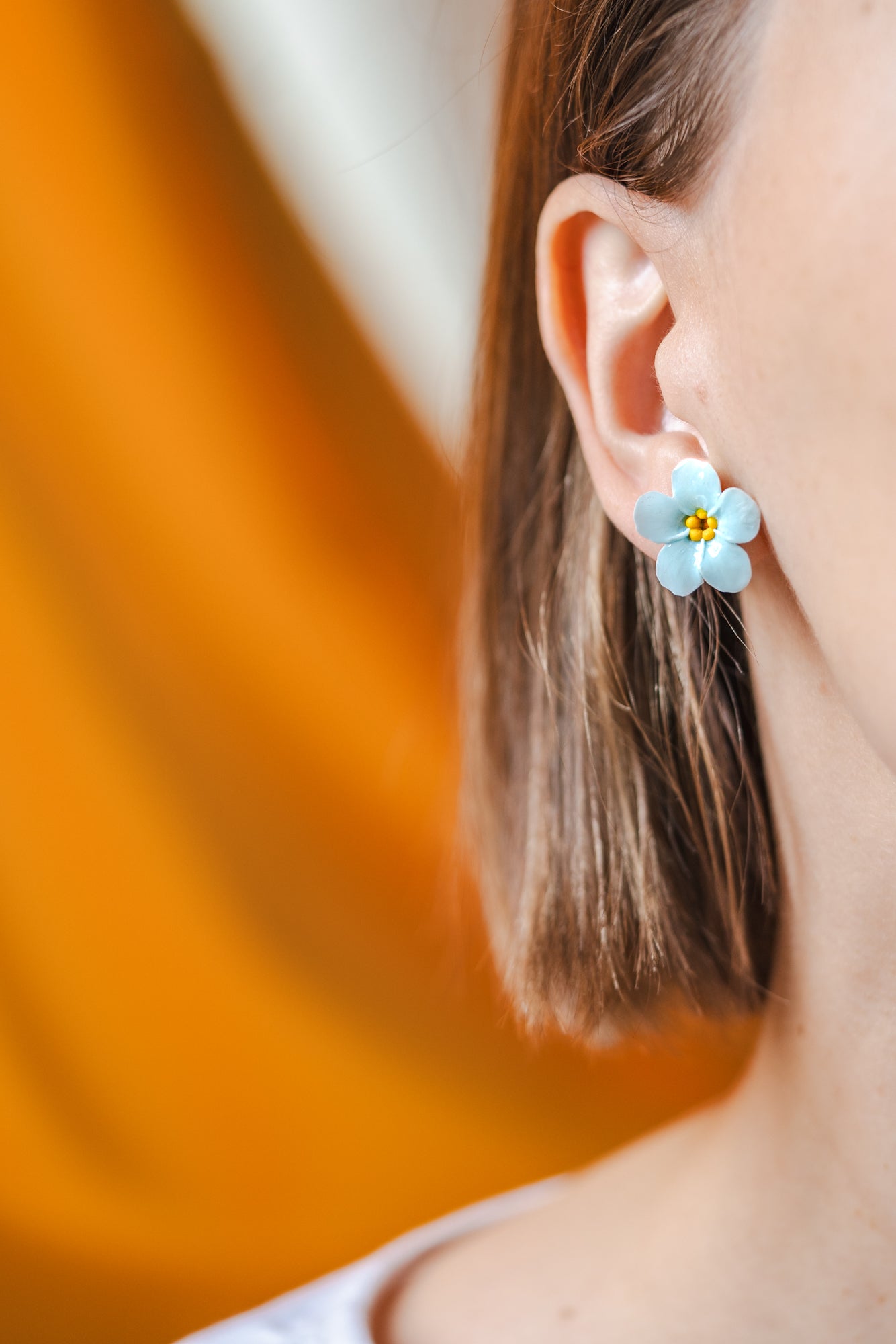 Forget-me-nots Earrings • Modern earrings • Studs earrings • Everyday earrings • Summer 2023